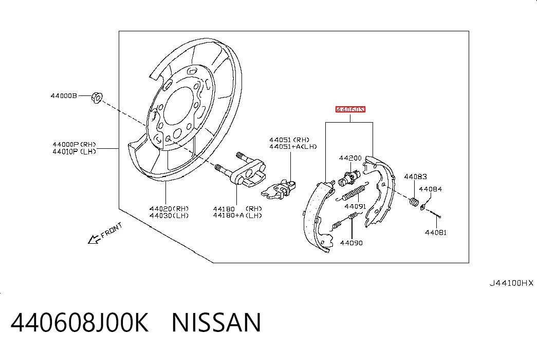 Klocki hamulca ręcznego do Nissan Teana  J32