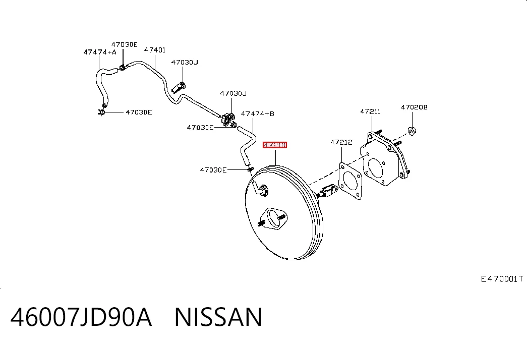 Wzmacniacz próżniowy hamulców do Nissan Qashqai +2 I J10