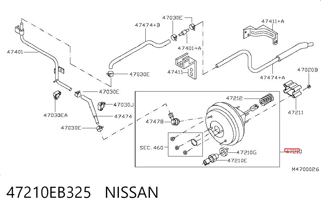 Wzmacniacz próżniowy hamulców do Nissan Navara NP300 III D40