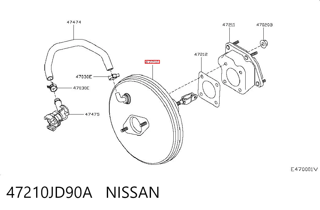 Wzmacniacz próżniowy hamulców Nissan Qashqai +2 I SUV (J10) (2007 - 2014) cena, od 74,91 USD