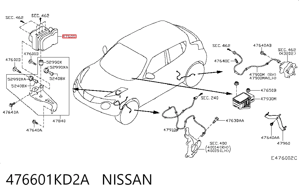 Sterownik ABS  hydrauliczny do Nissan JUKE NMUK F15E