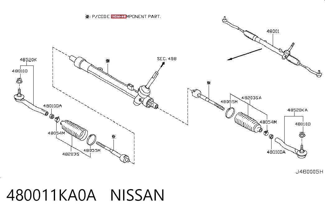  Listwa kierownicza (maglownica) Nissan JUKE 