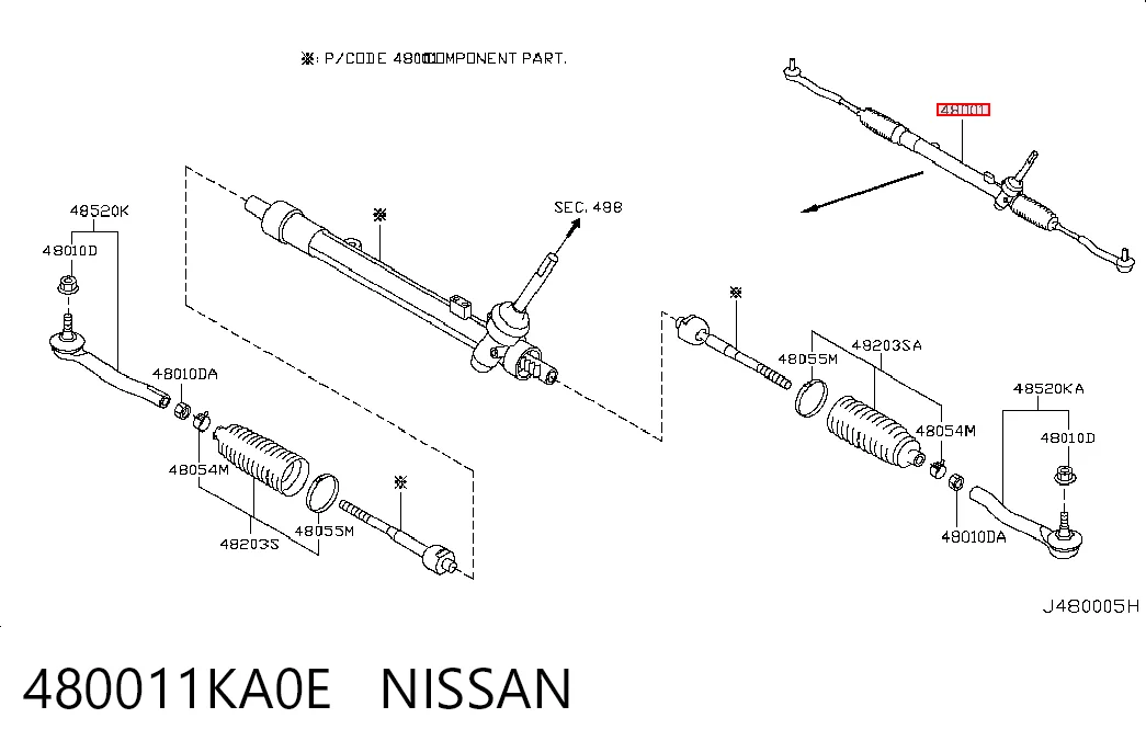 Listwa kierownicza (maglownica) Nissan JUKE JPN hatchback (F15) (2010 - 2019) cena, od 169,36 USD