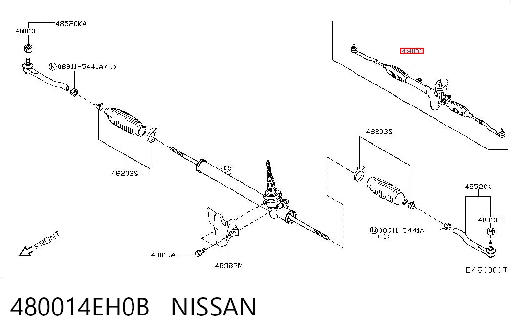 Do koszyka Listwa kierownicza (maglownica) Nissan Qashqai II J11