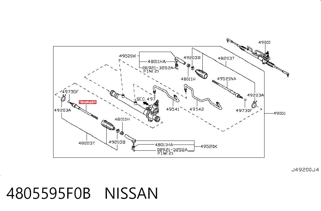  Drążek kierowniczy Nissan Almera 