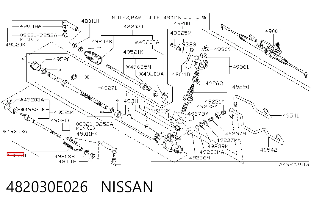 Osłona mechanizmu kierowniczego (maglownicy) do Nissan Almera I N15