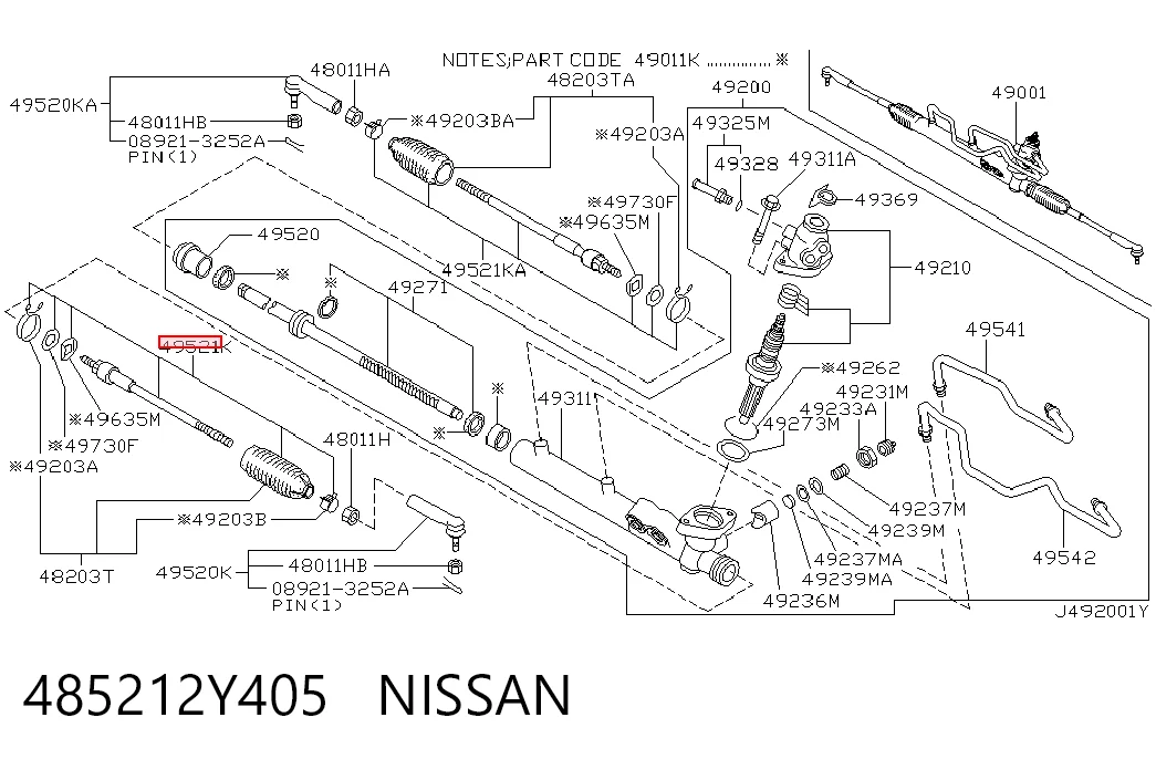  Drążek kierowniczy Nissan Maxima 