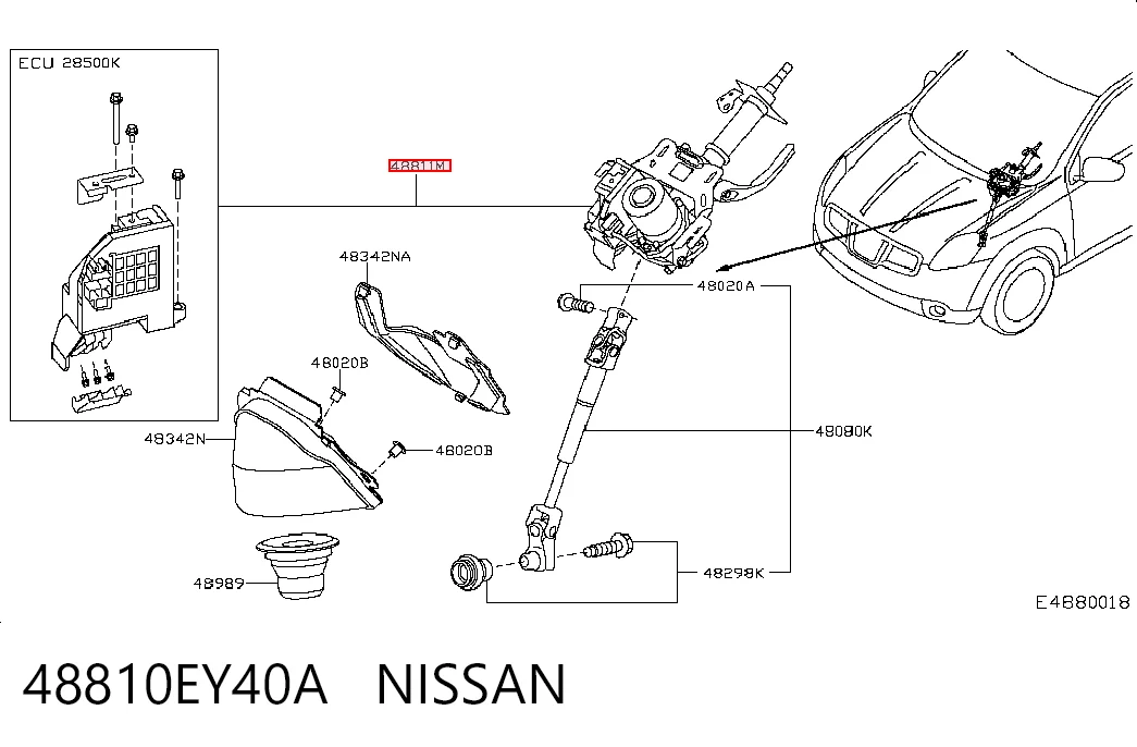 Kolumna (wał) kierownicza (kierownicy) do Nissan Qashqai II J11