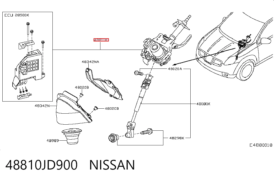 Kolumna (wał) kierownicza (kierownicy) Nissan Qashqai II SUV (J11) (2013 - 2021) cena, od 120,93 USD