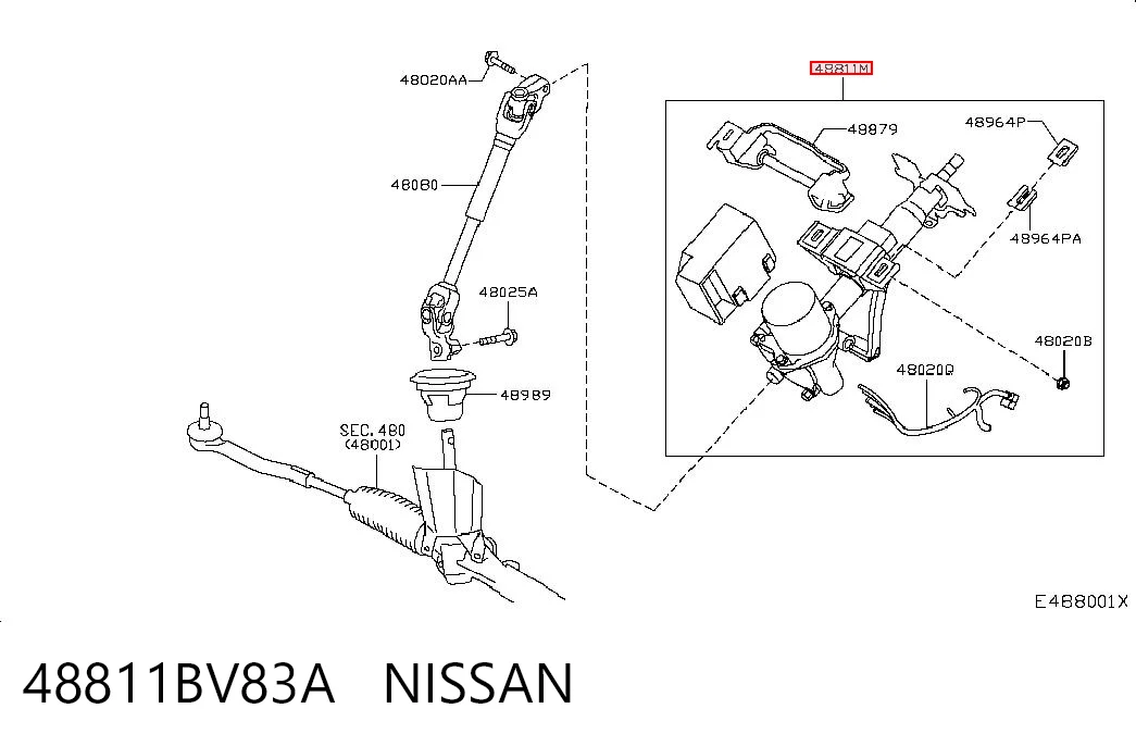 Kolumna (wał) kierownicza (kierownicy) do Nissan JUKE JPN F15