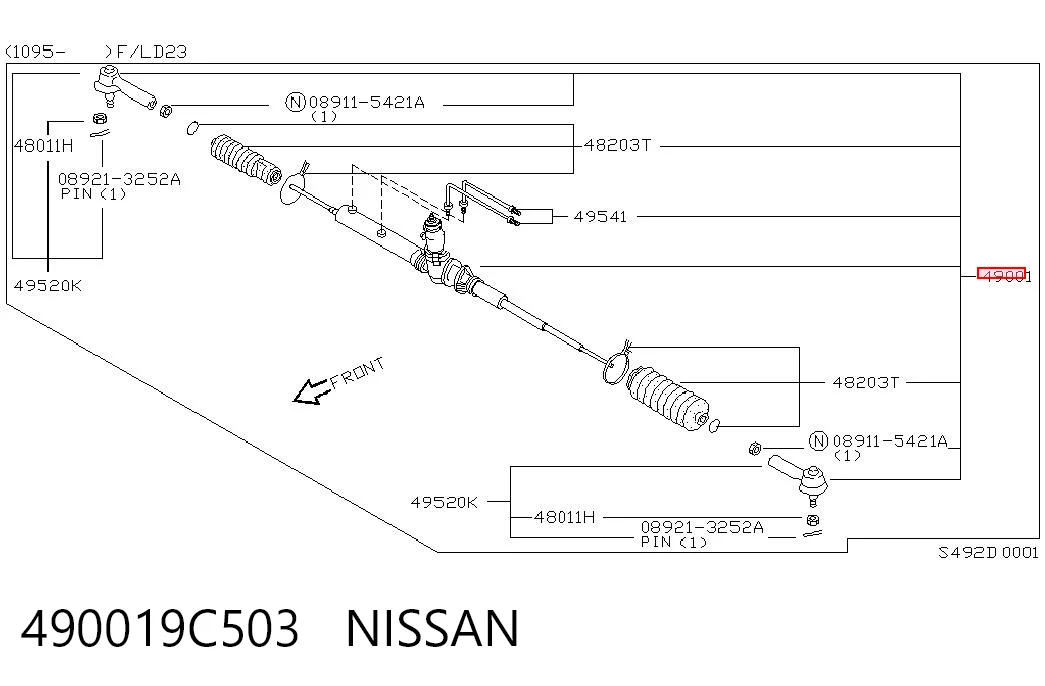 Listwa kierownicza (maglownica) do Nissan Vanette CARGO C23