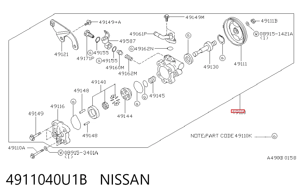 Do koszyka Pompa wspomagania hydraulicznego kierownicy Nissan Maxima  A32