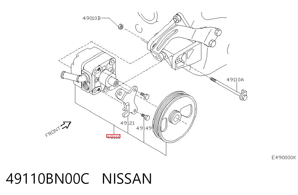 Do koszyka Pompa wspomagania hydraulicznego kierownicy Nissan Almera TINO V10