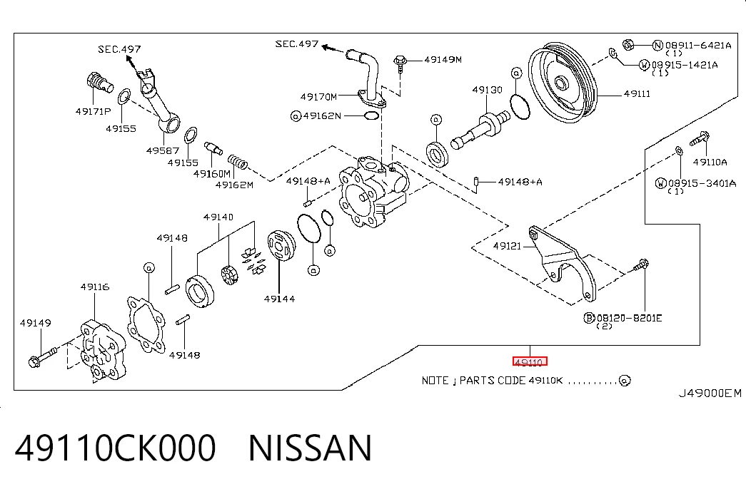  Pompa wspomagania hydraulicznego kierownicy Nissan Teana 