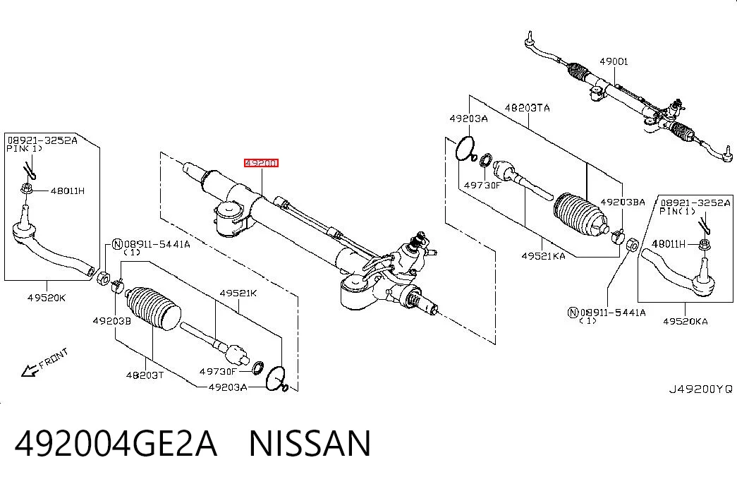 Listwa kierownicza (maglownica) do Infiniti Q50  V37