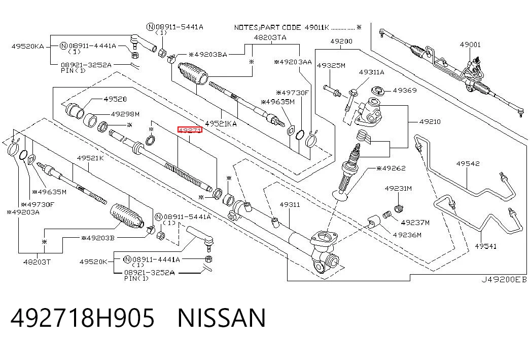  Listwa kierownicza (maglownica) Nissan X-Trail 