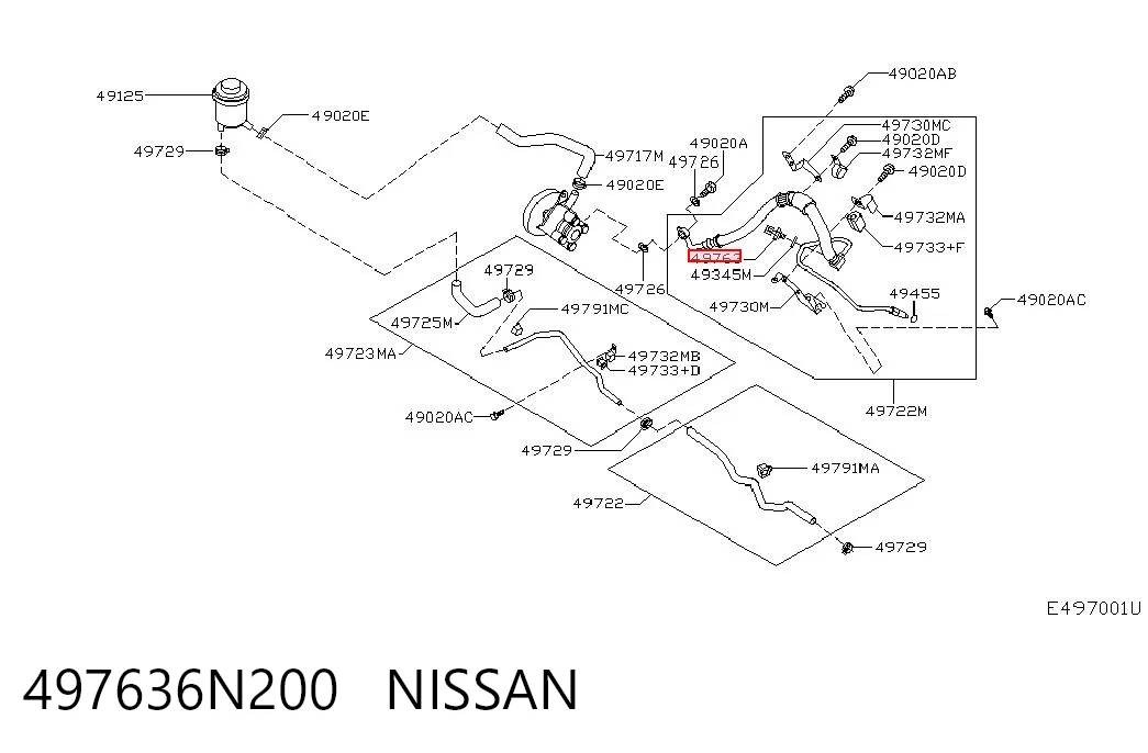 497636N200 Nissan/Infiniti Czujnik pompy wspomagania