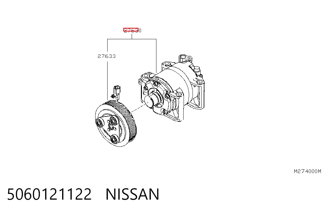 Do koszyka Sprężarka klimatyzacji Nissan Navara NP300 III D40