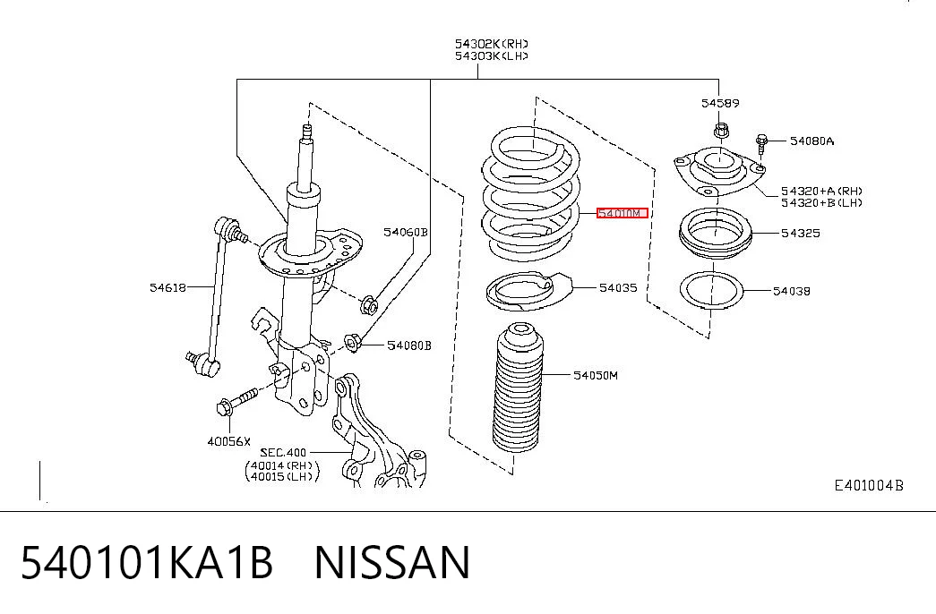 Sprężyna przednia do Nissan JUKE JPN F15
