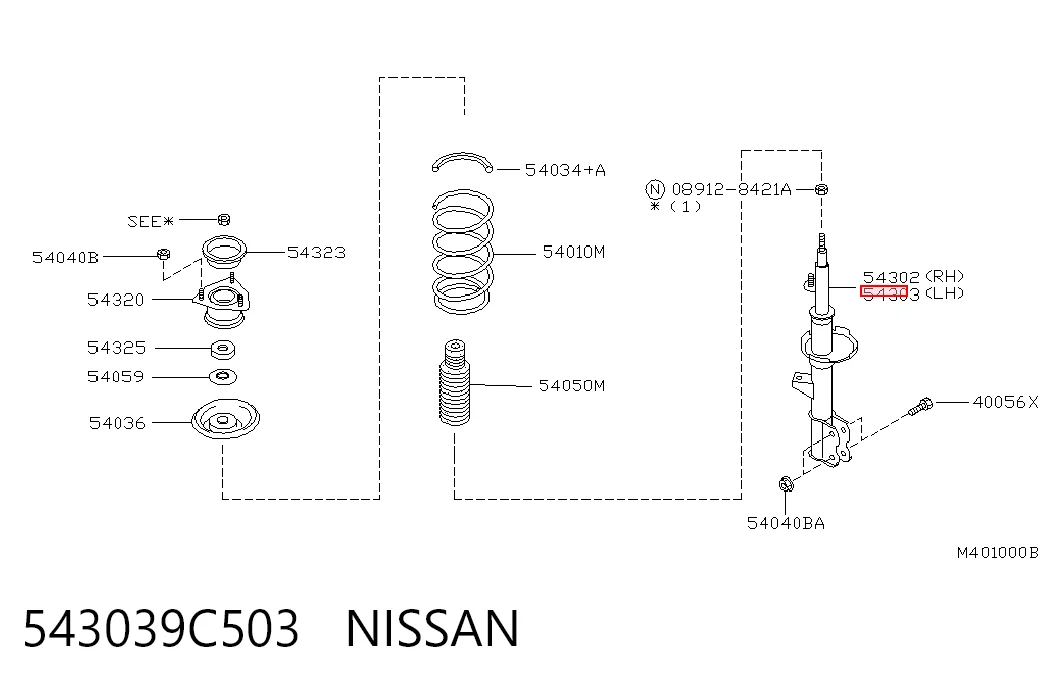  Amortyzator przedni lewy Nissan Serena 