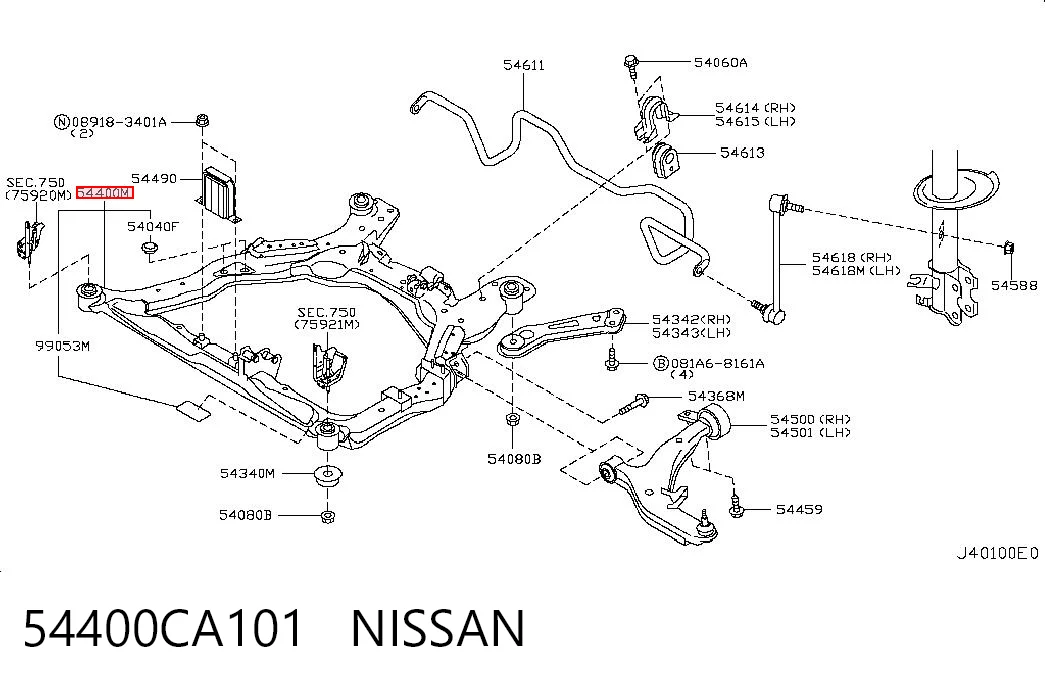 Korpus osi przedniej do Nissan Murano  Z50