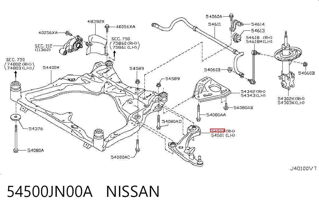 54500JN00A Nissan/Infiniti
