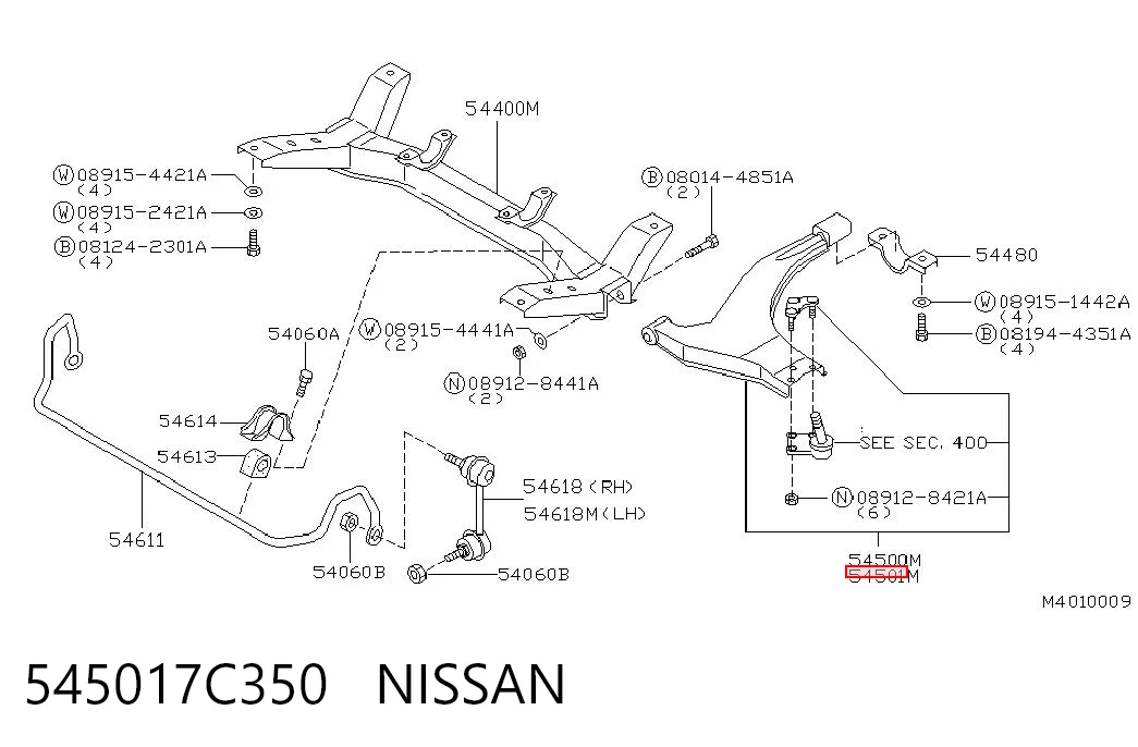Wahacz zawieszenia przedniego dolny lewy do Nissan Vanette CARGO C23