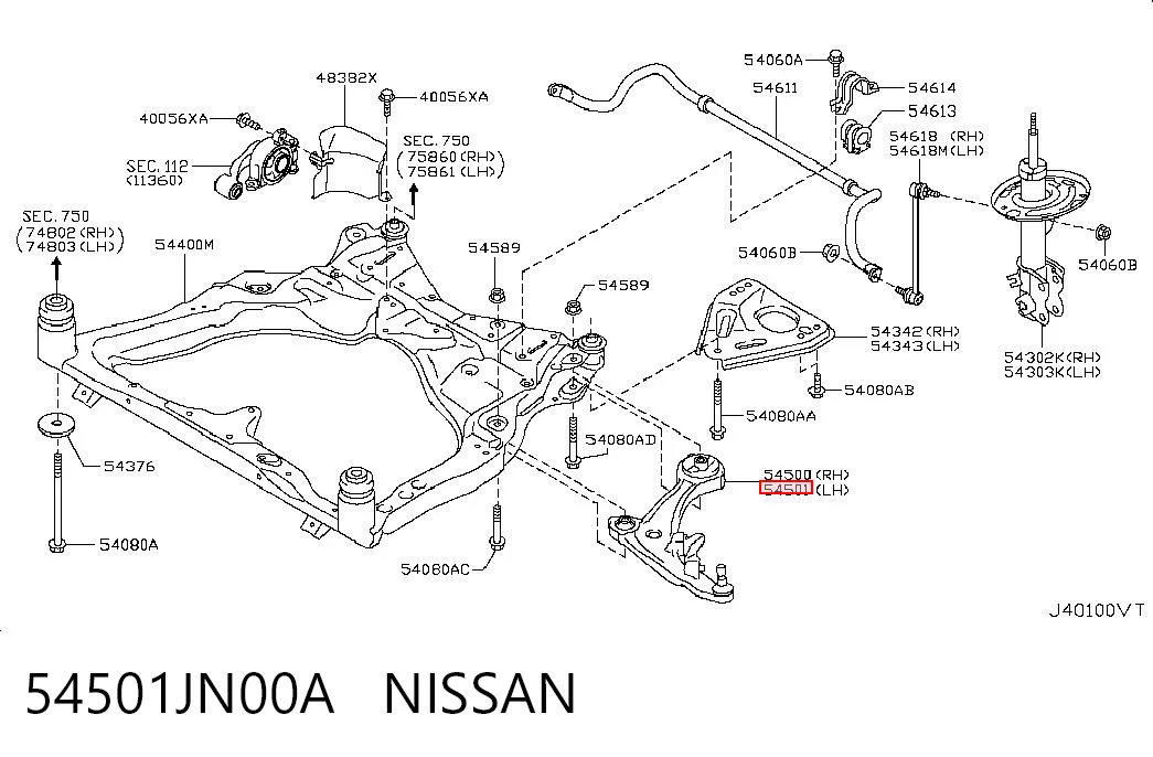 54501JN00A Nissan/Infiniti