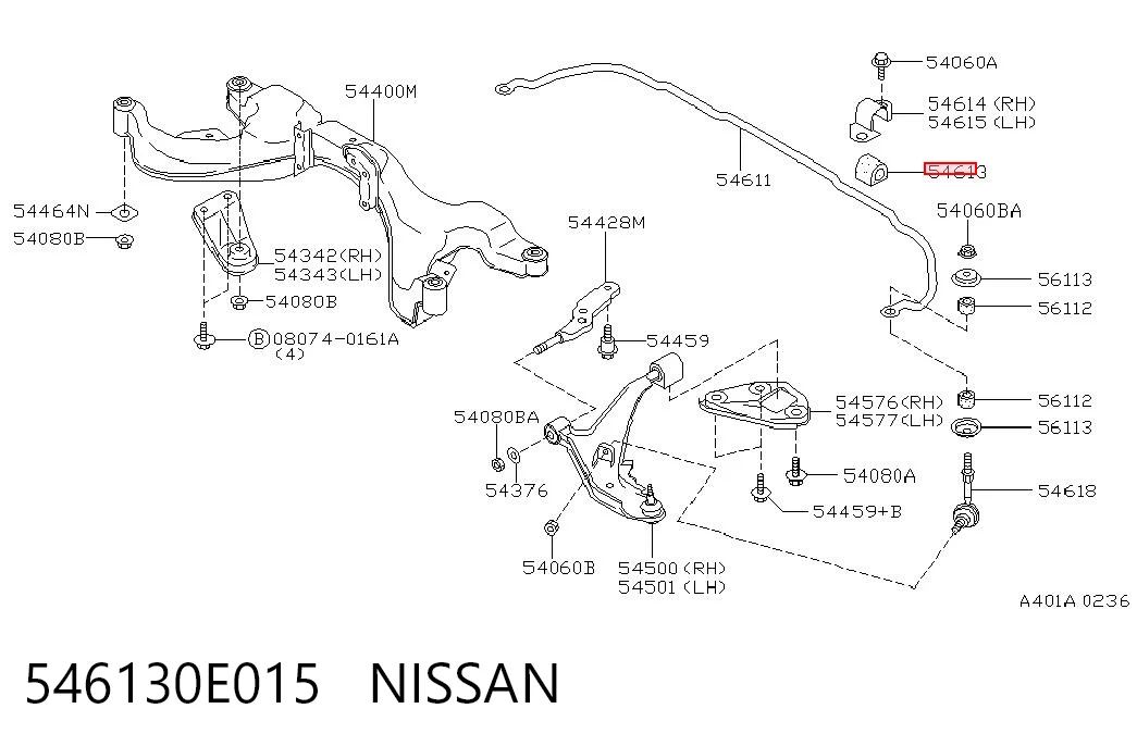  Tuleja stabilizatora przedniego Nissan Maxima 