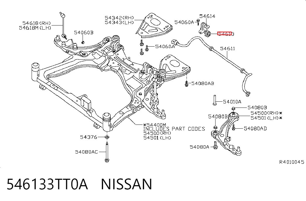 Tuleja stabilizatora przedniego do Nissan Altima 