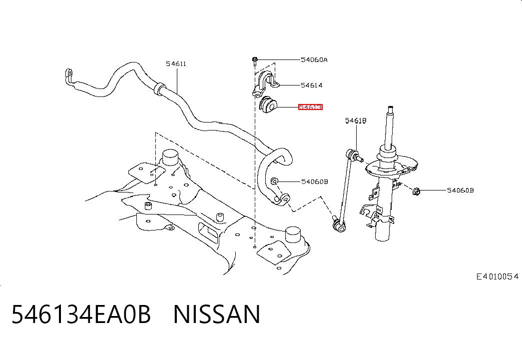 Do koszyka Tuleja stabilizatora przedniego Nissan Qashqai II J11