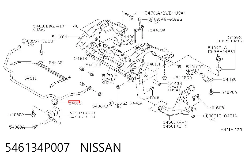 Tuleja stabilizatora przedniego Nissan Pathfinder 