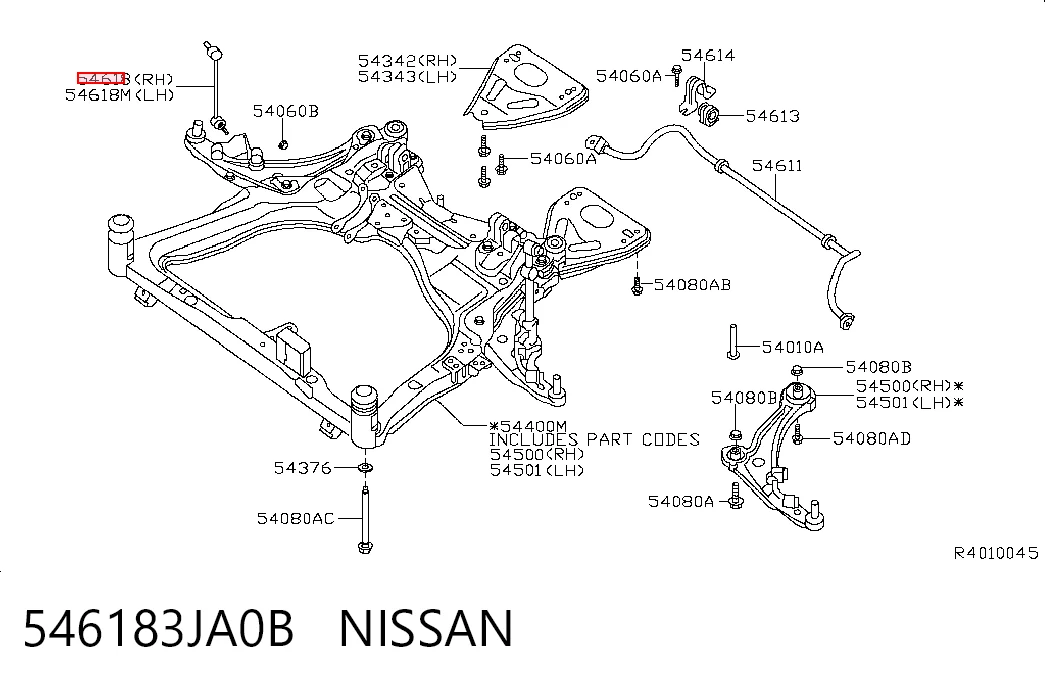 546183JA0B Nissan/Infiniti Łącznik stabilizatora przedniego prawy