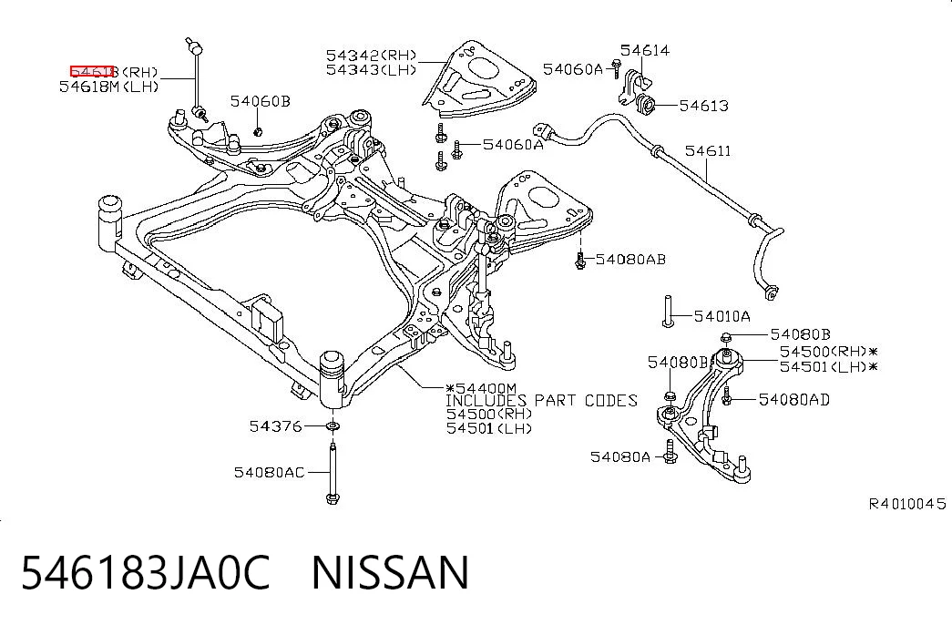 546183JA0C Nissan/Infiniti Łącznik stabilizatora przedniego prawy