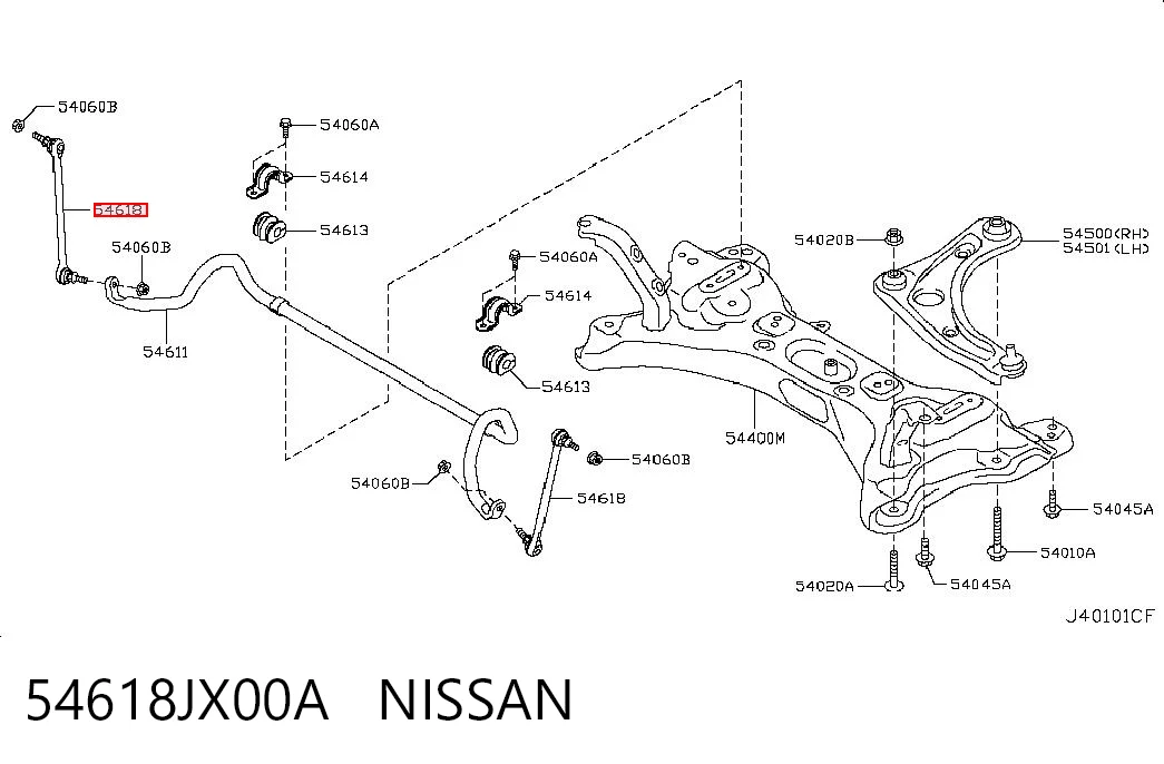 54618JX00A Nissan/Infiniti Łącznik stabilizatora przedniego