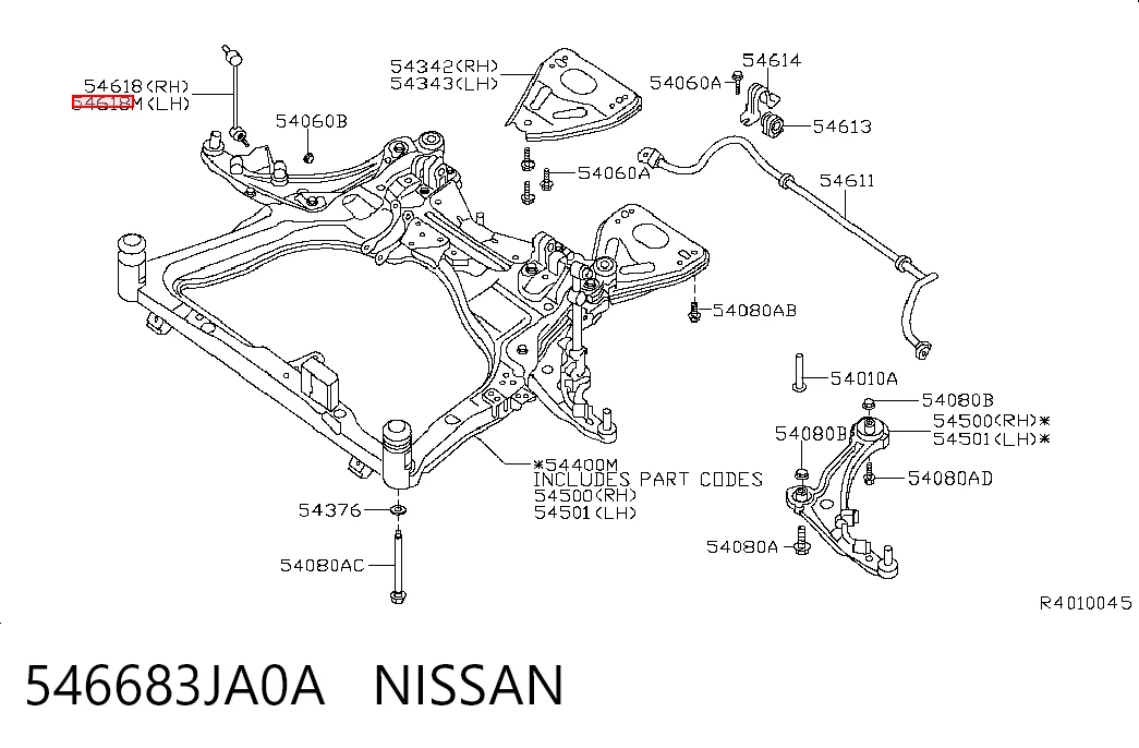 546683JA0A Nissan/Infiniti Łącznik stabilizatora przedniego lewy