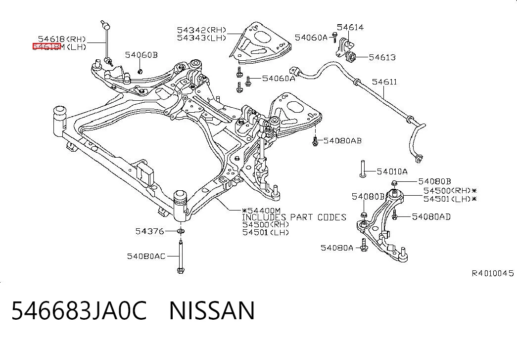 546683JA0C Nissan/Infiniti Łącznik stabilizatora przedniego lewy