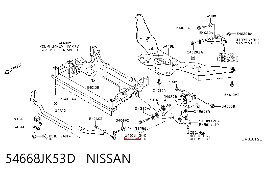 54668JK53D Nissan/Infiniti Łącznik stabilizatora przedniego lewy