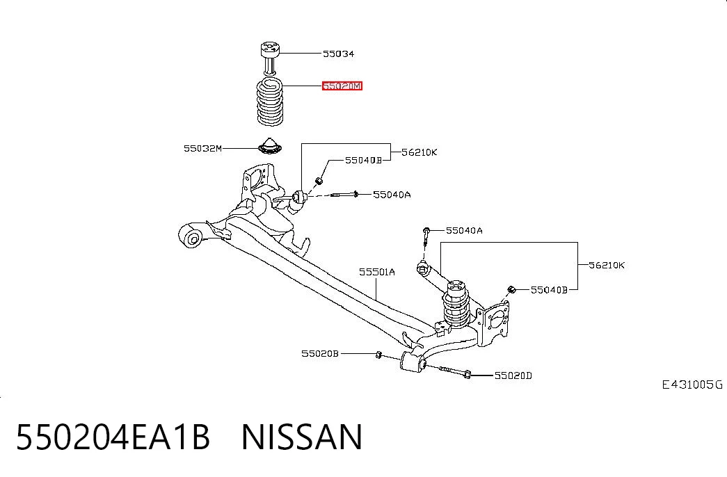 Sprężyna tylna Nissan Qashqai II SUV (J11) (2013 - 2021) cena, od 35,71 USD