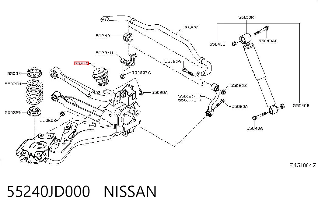 55240JD000 Nissan/Infiniti Odbój amortyzatora tylnego