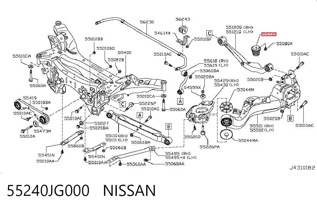 55240JG000 Nissan/Infiniti Odbój amortyzatora tylnego