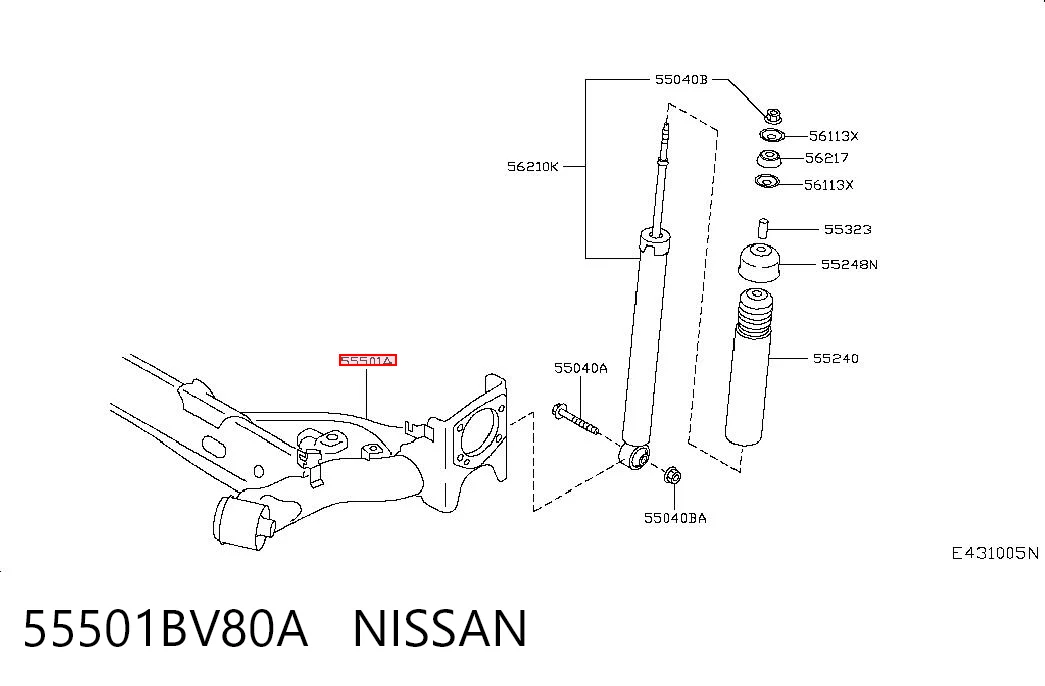 Korpus osi tylnej Nissan JUKE NMUK hatchback (F15E) (2010 - 2019) cena, od 599,51 USD