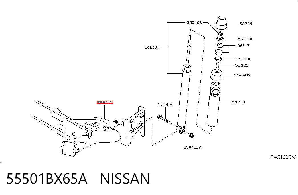 Do koszyka Korpus osi tylnej Nissan JUKE NMUK F15E
