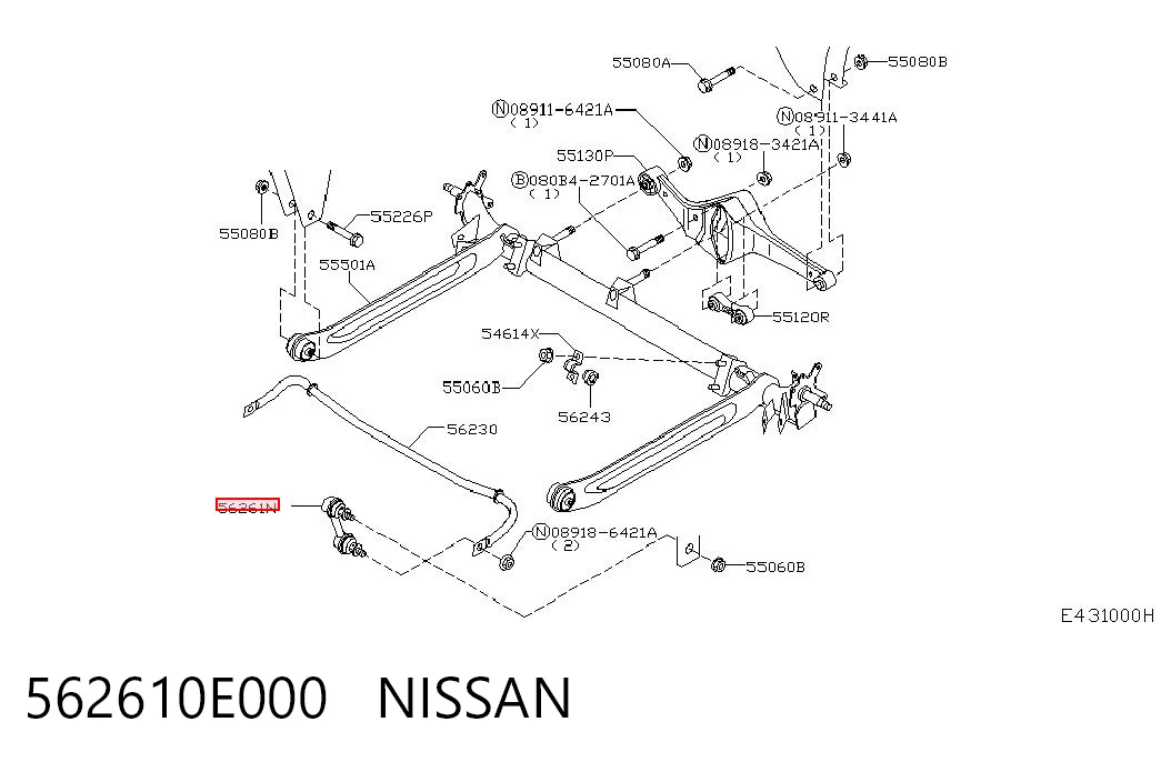 Do koszyka Łącznik stabilizatora tylnego Nissan Maxima  A32