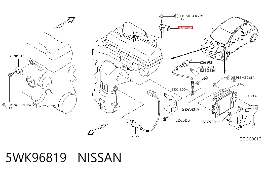 5WK96819 Nissan/Infiniti Czujnik ciśnienia w kolektorze ssącym, MAP