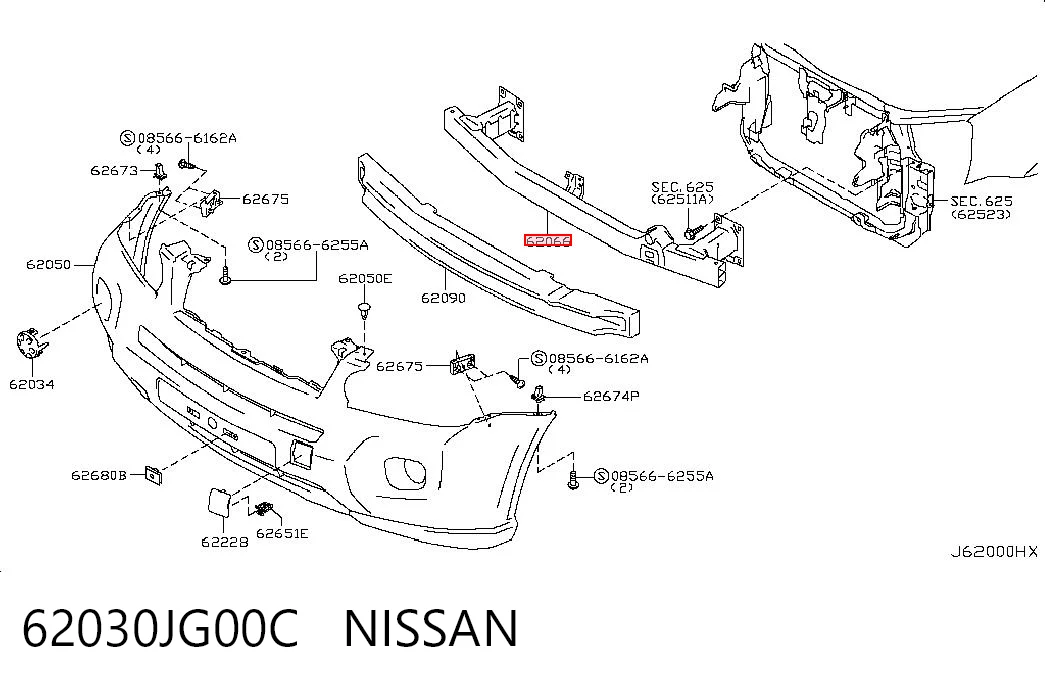 Wzmocnienie zderzaka przedniego do Nissan X-Trail  T31