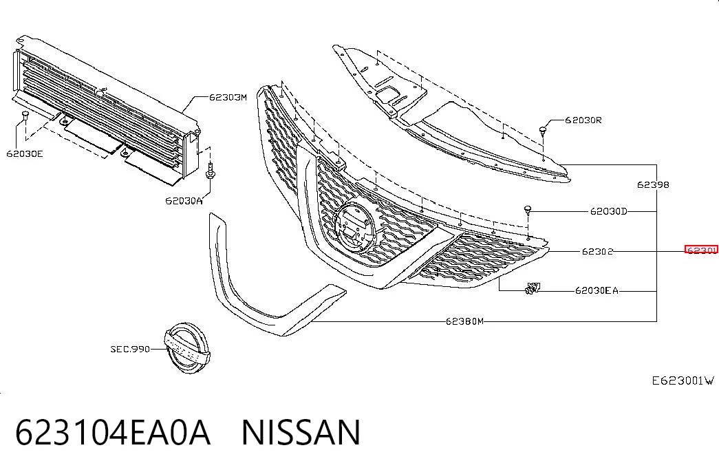 Atrapa chłodnicy do Nissan Qashqai II J11