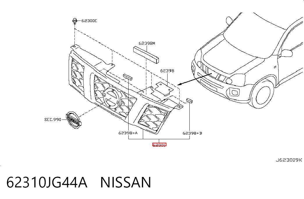 Atrapa chłodnicy do Nissan X-Trail  T31