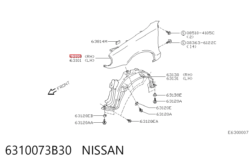 Błotnik przedni prawy do Nissan Micra  K11