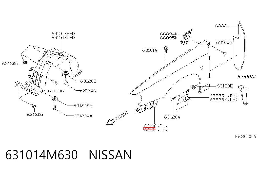 Błotnik przedni lewy do Nissan Almera II N16